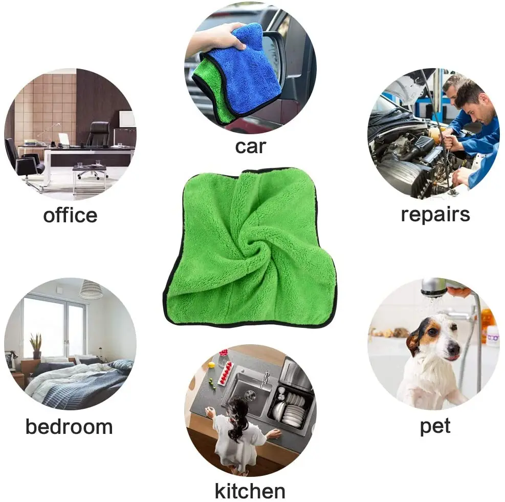 Manufacturer Direct Customization Thickened Absorbent Coral Velvet Hanging Type Double-sided Microfiber Car Wash Towel