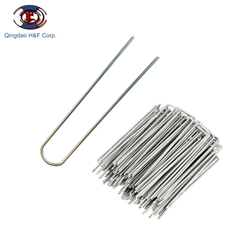 HF Wholesale Galvanized Landscape Staples U Type Pin Nail Wire Steel Pegs Sod Staples for Garden