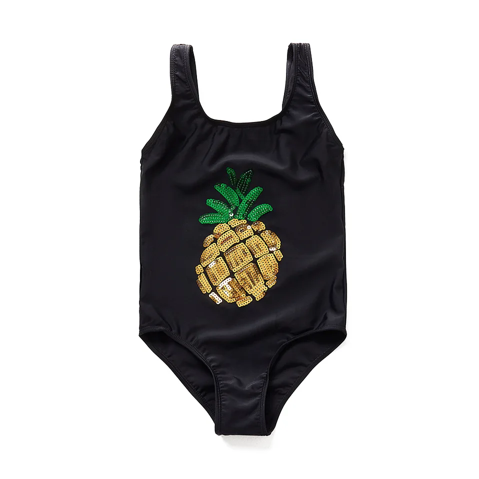 Wholesale lovely bikini sequins children swimwear pineapple beachwear teen little girl baby micro kids bikini model