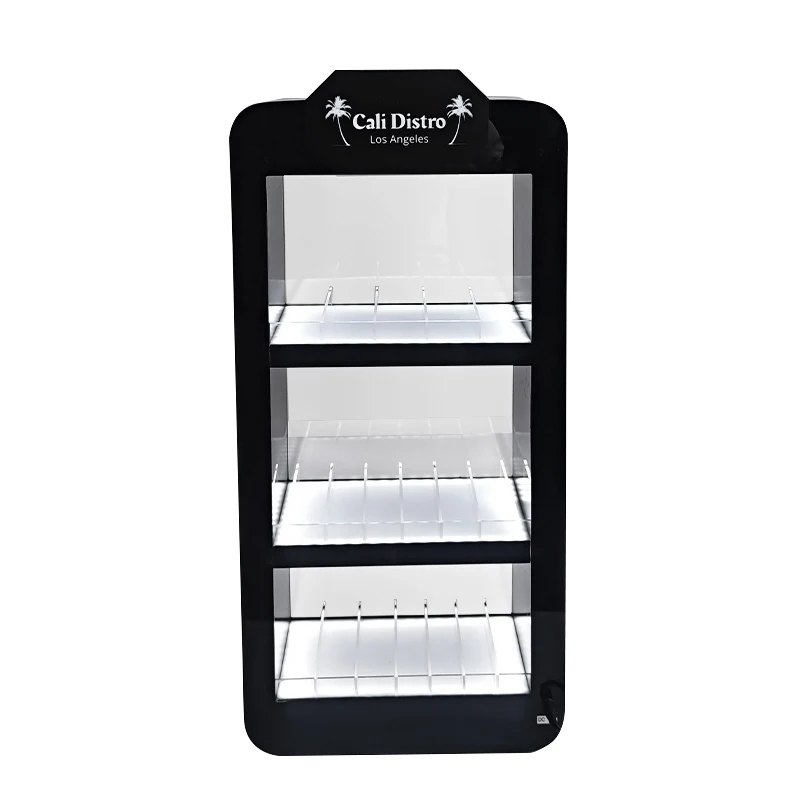 Customize Smokeless Display Racks 3 Layer LED Light Cigarette Lighter Display Tobacco Shop Countertop Hookah Pen Display Stand