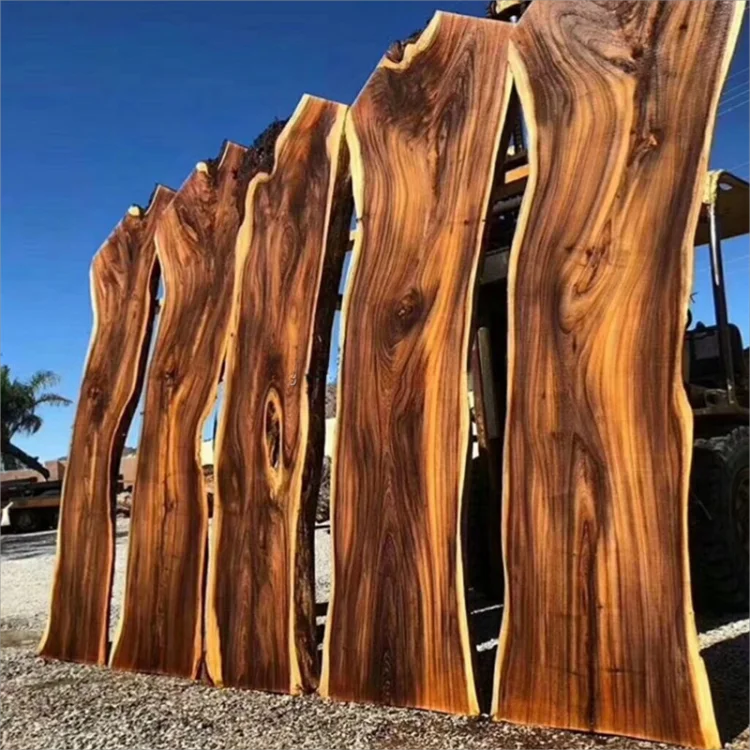 Factory wholesale South America natural shape acacia walnut solid live edge dining tables wood slab acacia wood slab