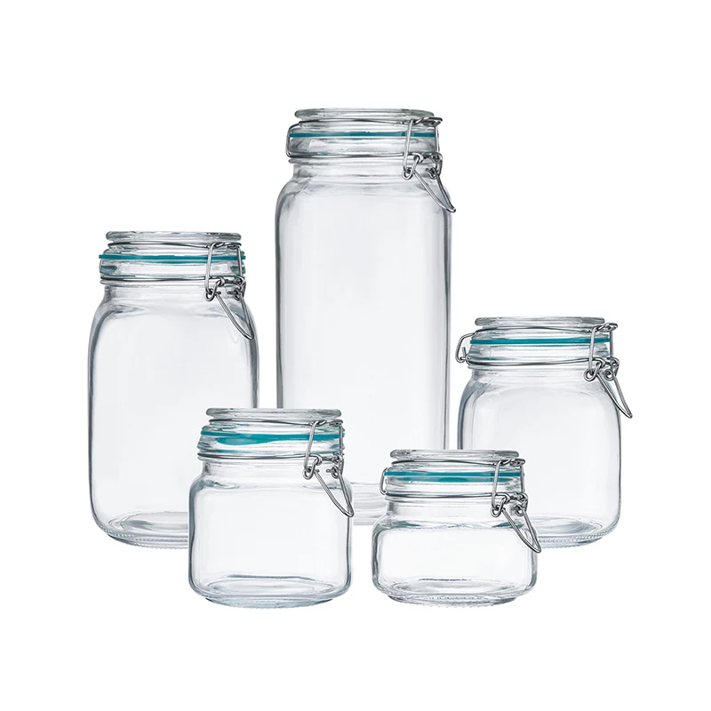 Ready-to-stock wholesale transparent glass sealed jars Honey, nuts, seasonings, grains sealed Packaging jars