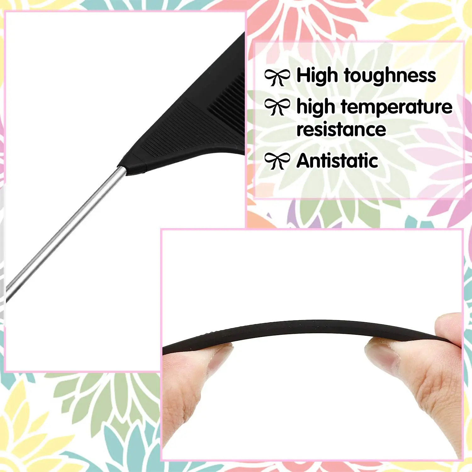 Wholesale Cheap Professional Hair Cutting Carbon Fiber Comb Modelling Rat Tail Comb Acceptable Private Label Free Sample 1-7days