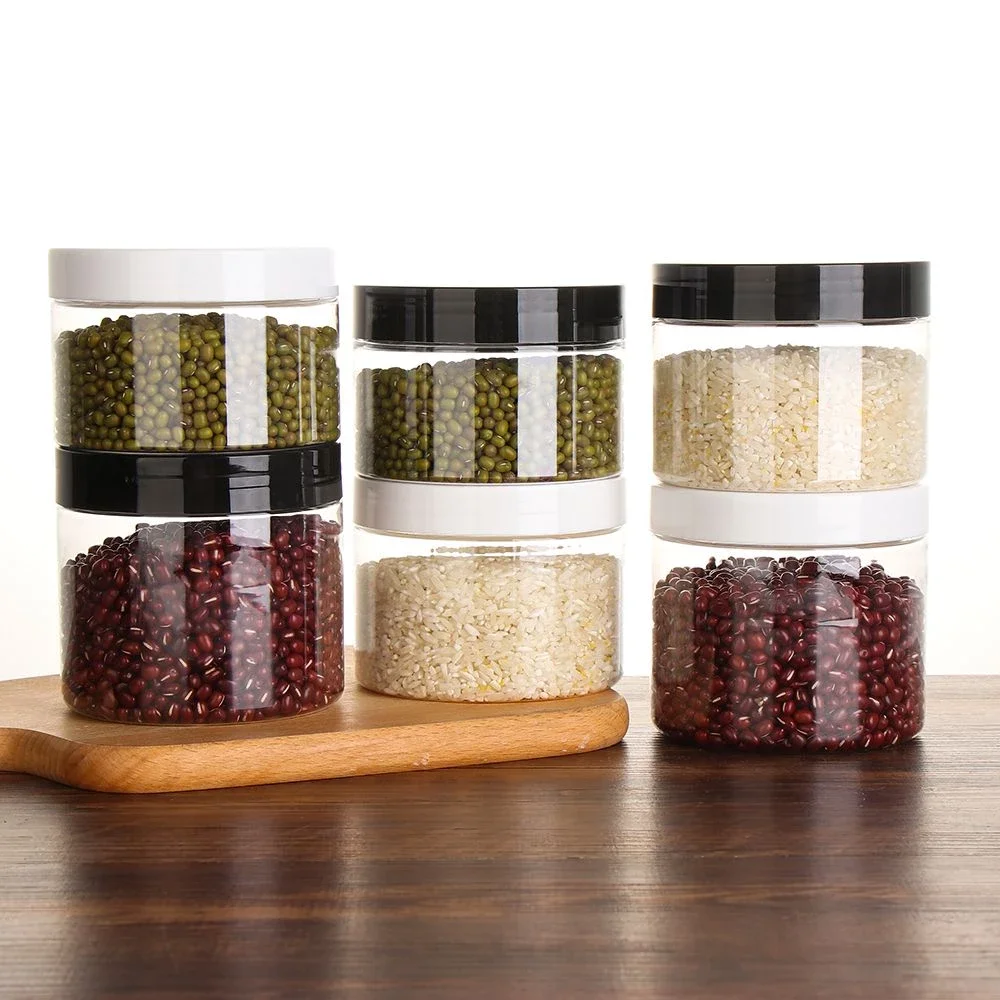 High Quality 250 Ml BPA Free Round Transparent Food Container Pet Clear Plastic Jar with Lid