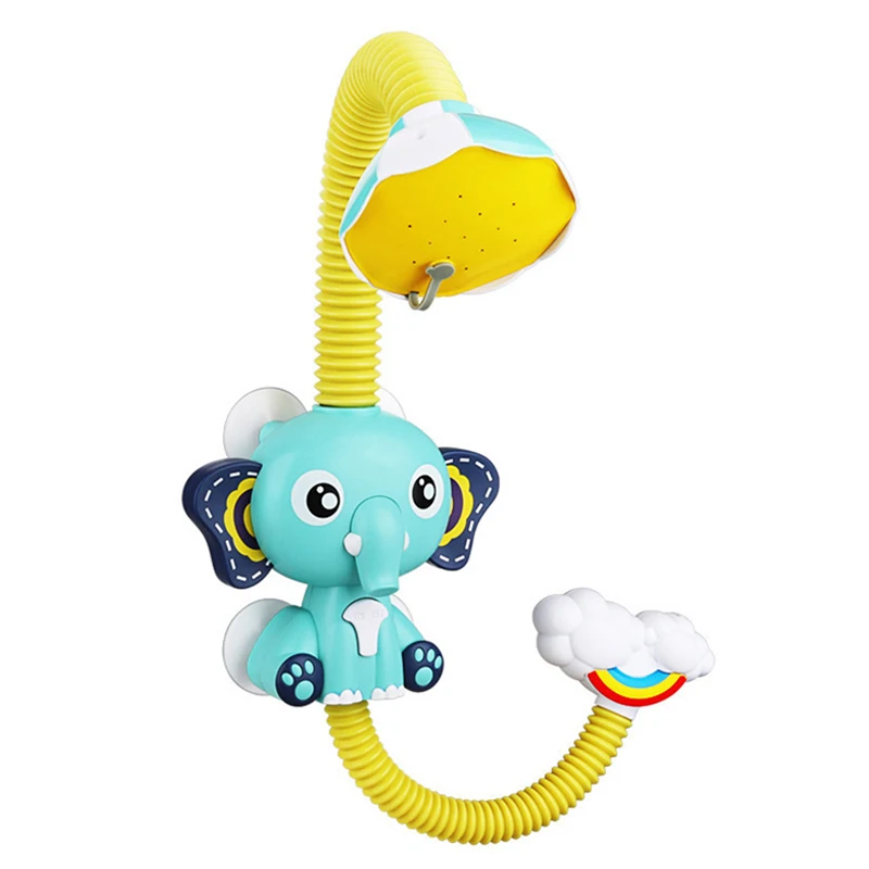 
Hot Sale Baby Bathtub Toy Bathtime Elephant Sprinkler Animal Sucker Electric Shower Rain Head Childrens Bath Toys for Kids 