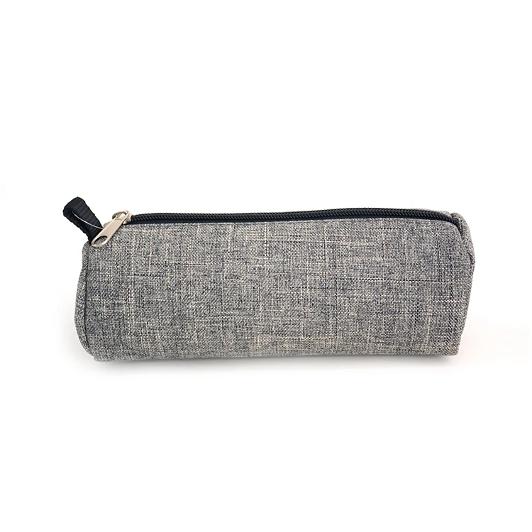 Recycled Fabric Tube Shape School Pencil Case with Zipper Custom Logo