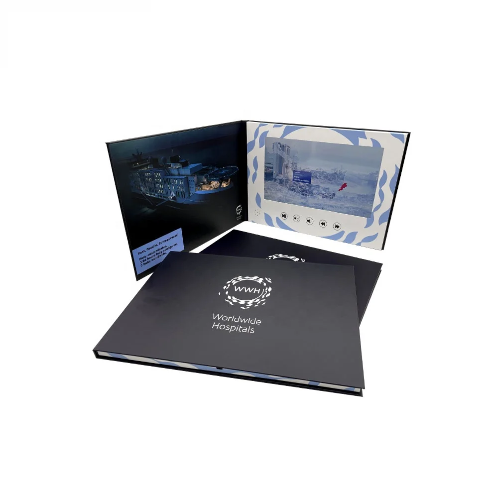 Customized 7 Inch Lcd Voice Gift Card Mailers Business Promotion Video Greeting Card Digital Brochure
