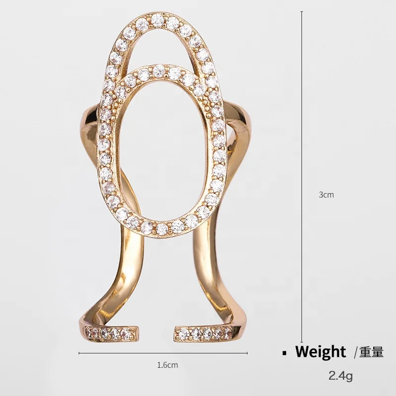 Gaby new design Fingertip ring fake manicure rings gold plated finger ring for women wholesale body jewelry