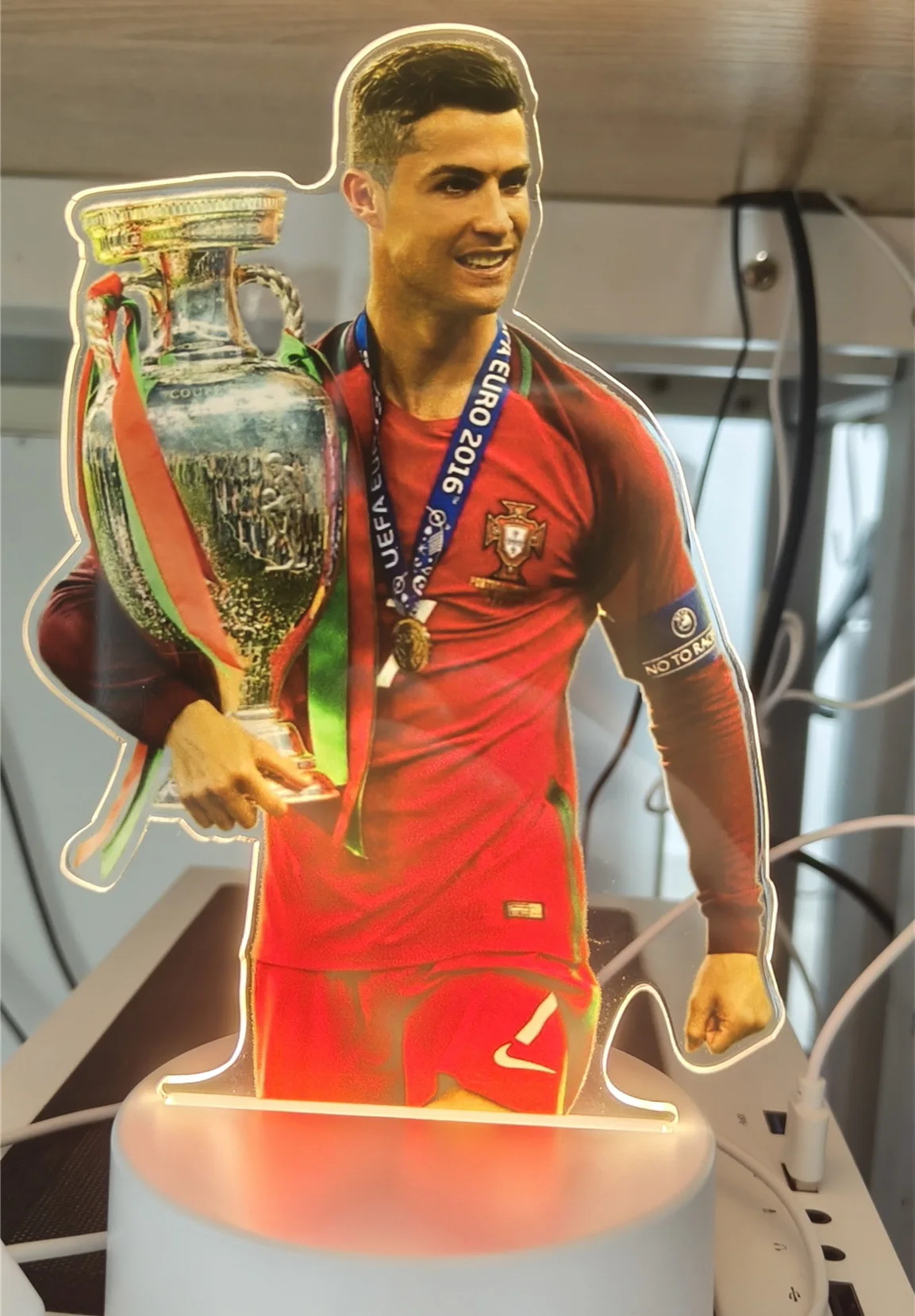 Soccer Player Messi 3D illusion Lamp for Boys, UV Night Light Creative Gifts for Soccer Fans Kids Teens Men Birthday Christmas