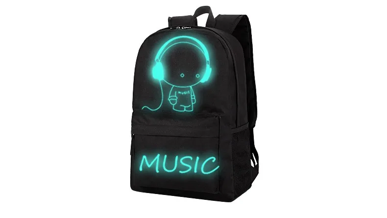 Factory Customised Glow-In-The-Dark Student School Bag Laptop Bag Chest Bag Two-Piece Sets With Charging Cable