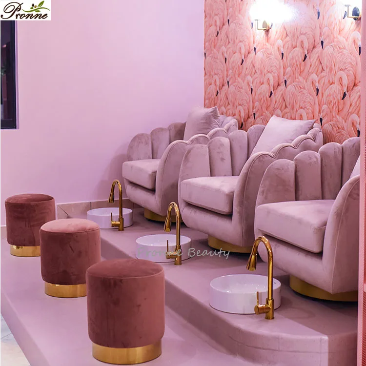 Pronne Beauty Nail Supplier Spa Queen Portable Pedicure Chair Foot Spa for Nail Salon Furniture