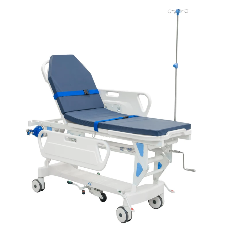 MN-SD001 Hospital Medical Equipment Patient Transport Stretcher Simple Patient Transfer Stretcher With Central Lock System