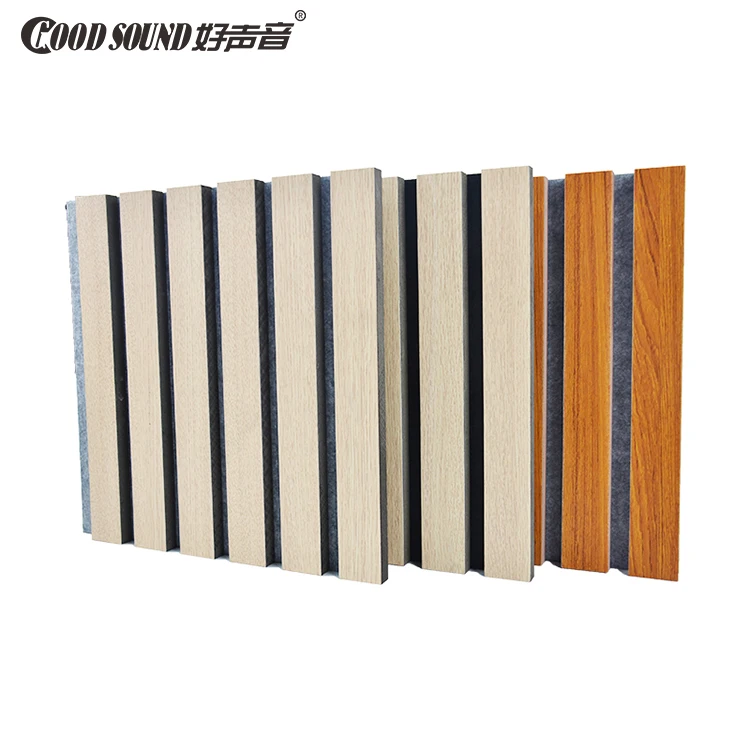 Goodsound Ceiling Sound Absorbing Wood And Pet Acoustic Slat Wall Panels For Stadium