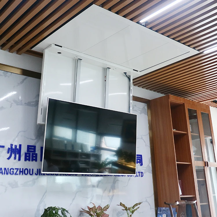 32-75 inch Exclusive electric pop up Ceiling tv Lift flip up ceiling tv mount flip down tv motorized For Meeting Room