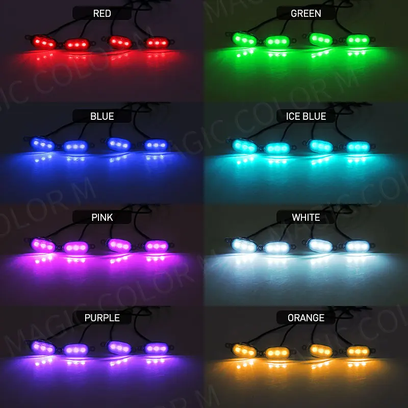 9W RGB Rock for Offroad Truck Car front Middle emblem badge grille led Light APP Controlled, Multicolor, Music Mode, Dimmable