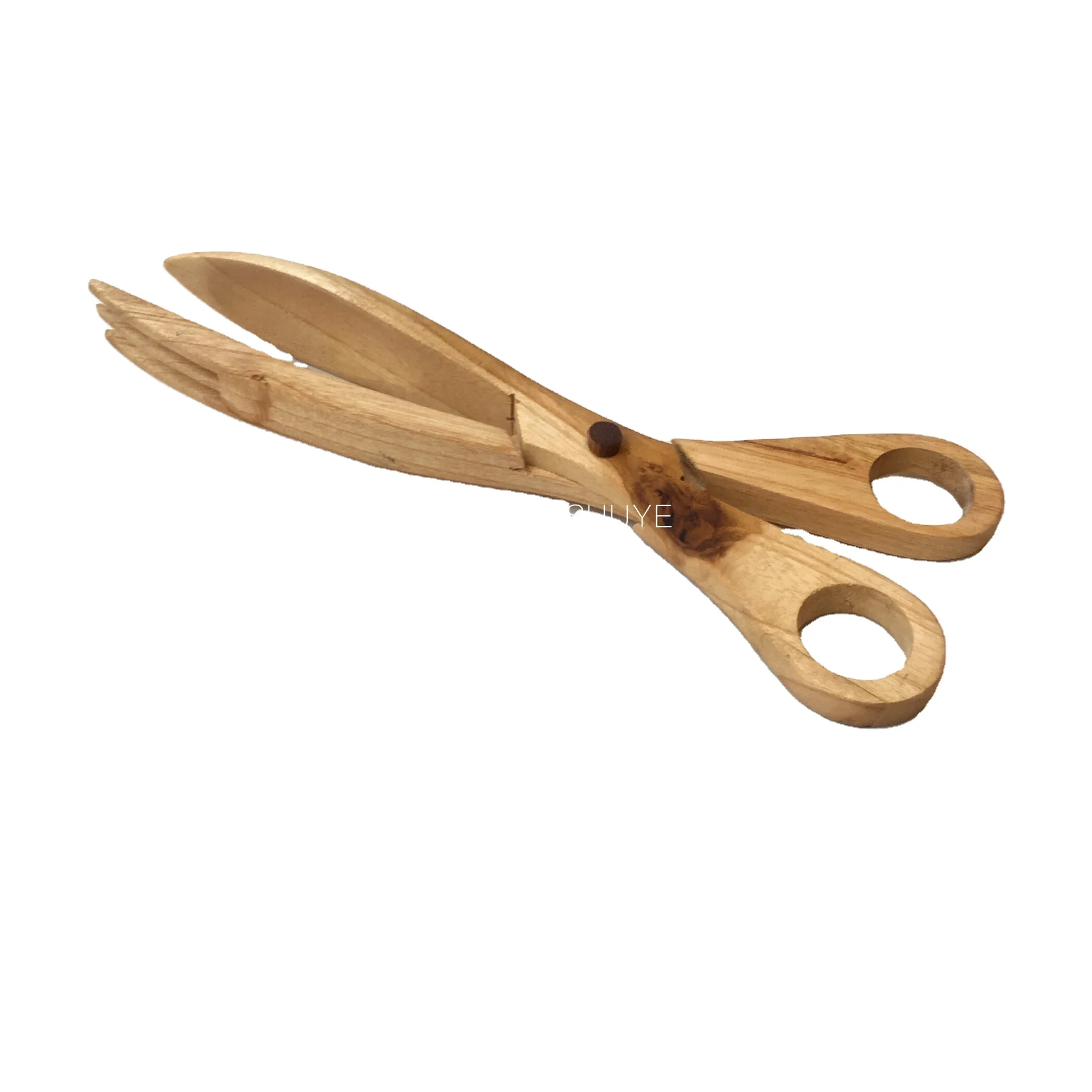 Personalized Multifunction Kitchen cooking Baking Utensil Salad Bread Food Bamboo Wood Server Tongs