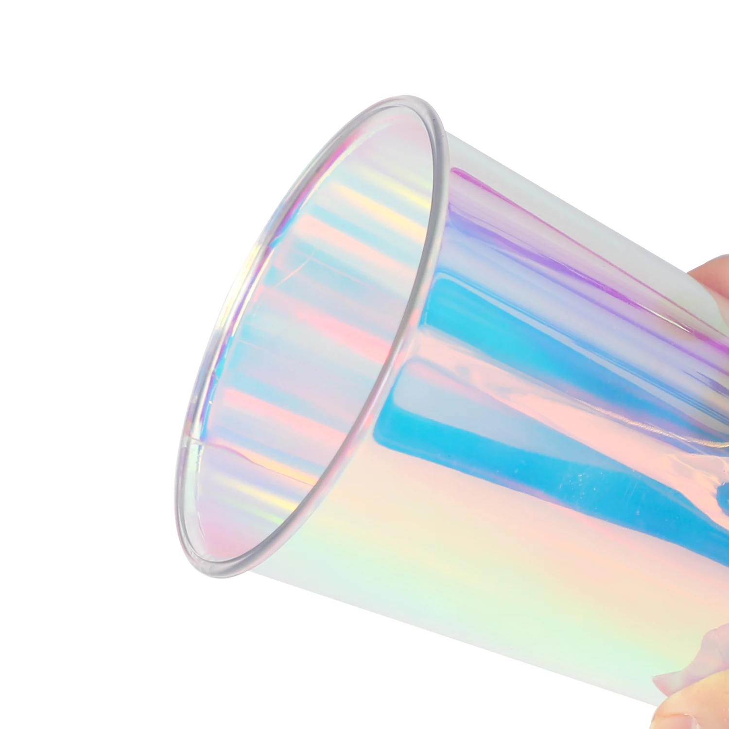 Custom tumbler 24oz 710ml reusable hologram cold water coffee plastic cups with lids and straws