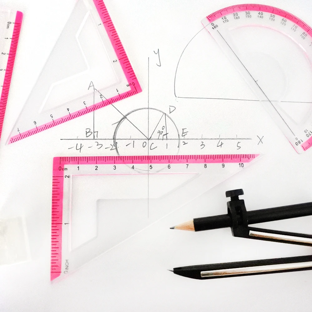 Школьные принадлежности математический рисунок компас геометрия набор