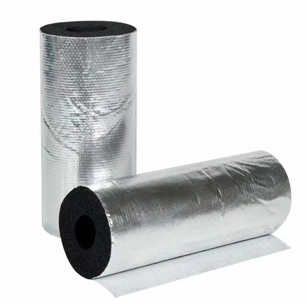 Funas High Temperature Insulation Foil Backed Reflective heat rubber insulation pipe thermal foam tube
