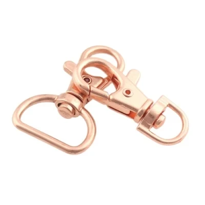 Spring swivel lobster clasp light gold metal snap hook for sling bag Lobster hook bag with metal hook