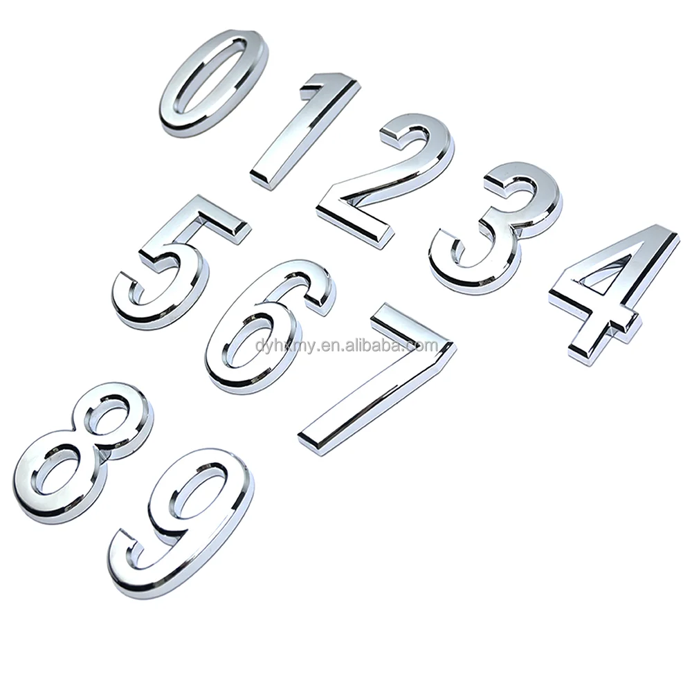 Custom chrome car lettering 3D emblem badge stickers Chrome Abs Plastic Car Letters numbers