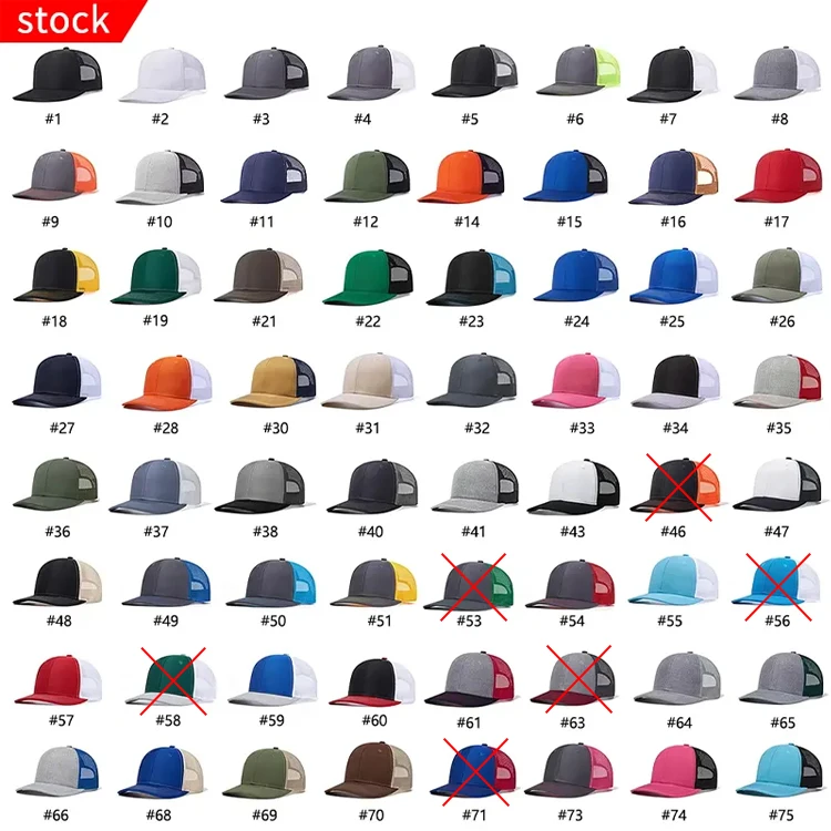 80 Colors Solid High Quality Custom Logo 6 Panel Mesh Sports Golf Snapback Caps For Men Fitted Richardson 112 Trucker Hats