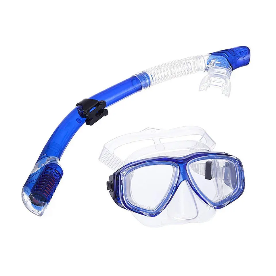 Wholesale Low Moq Rubber Silicone Cressi  Tempered Glass Dive Mask For Gopro Mount Mask Diving Snorkel Tube