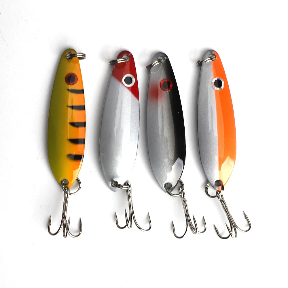 SUPERIORFISHING New Lures Metal Fish Spoon Lure Metal Hard Spoon Wobbler Jigging Lead Fishing Lure With Hook
