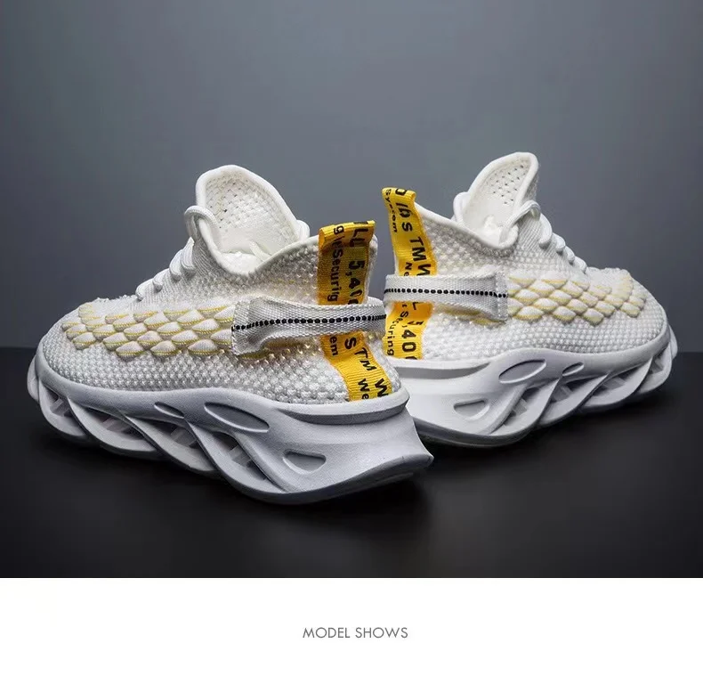 Модные высококачественные дышащие удобные нескользящие износостойкие сетчатые мужские кроссовки с ПВХ Подошвой беговые кроссовки