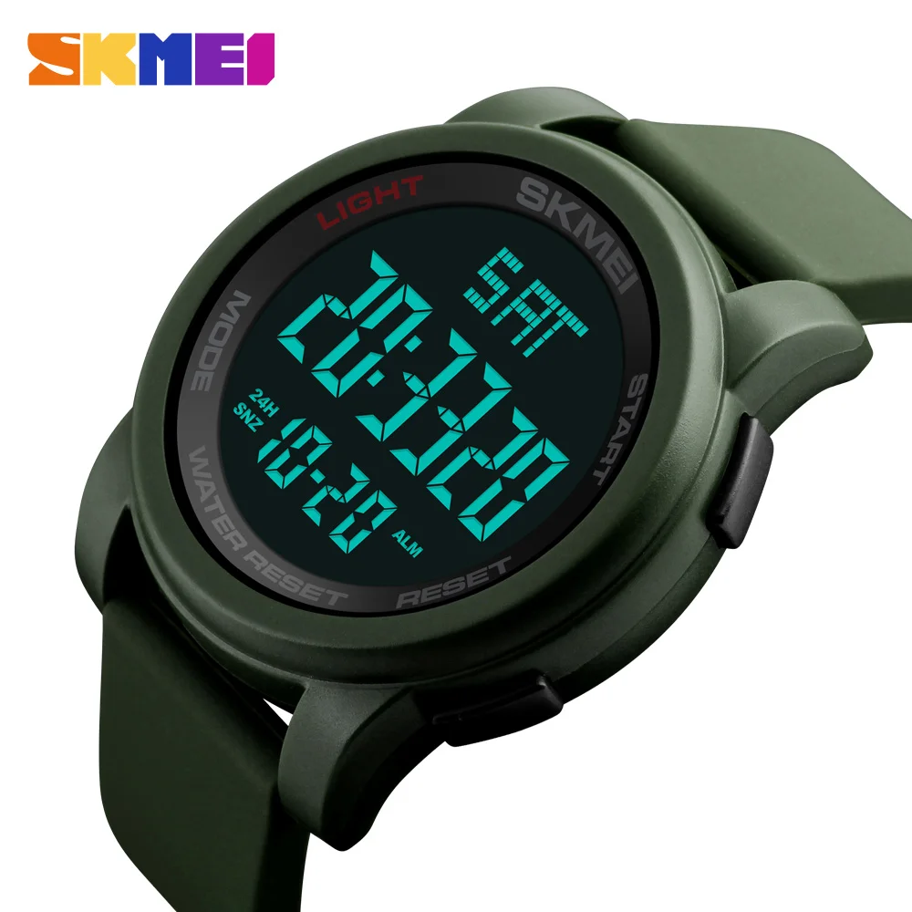 Skmei 1257 50m waterproof digital sport watch silica gel band