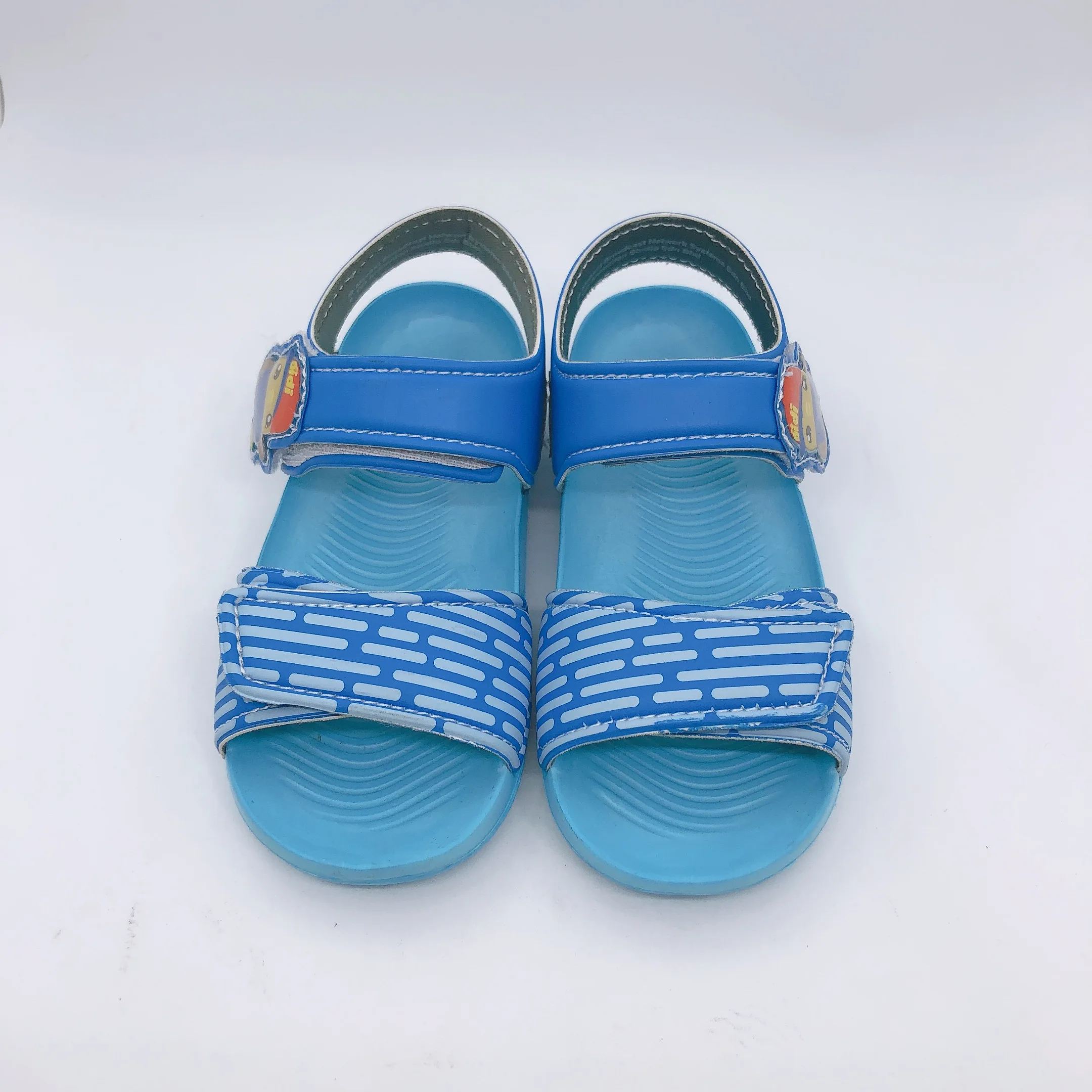 Blue color sandals for boys with EVA sole and the magic stickers upper