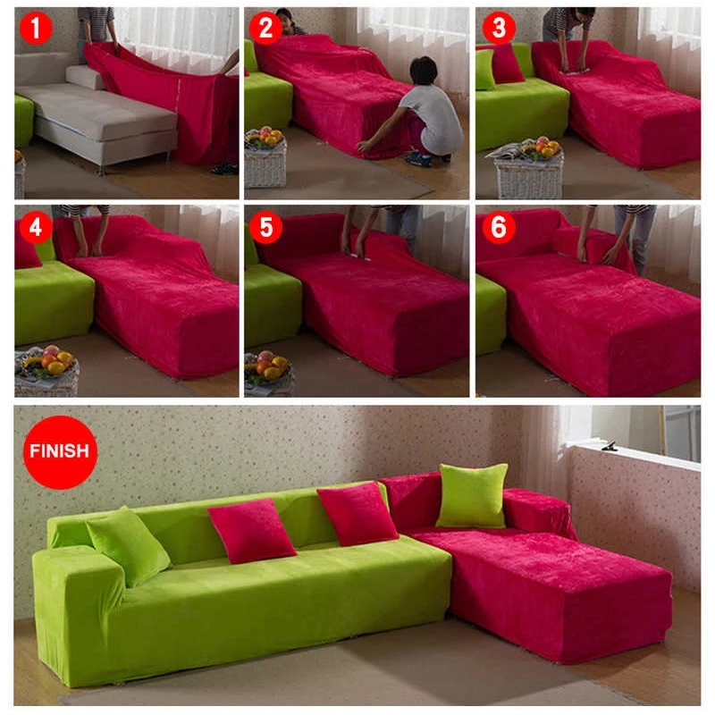 
Multi-color Soft Protective Sofa Covers For Furniture Sectional Sofas Couch Cover Fitted Slip Sofa Cover 