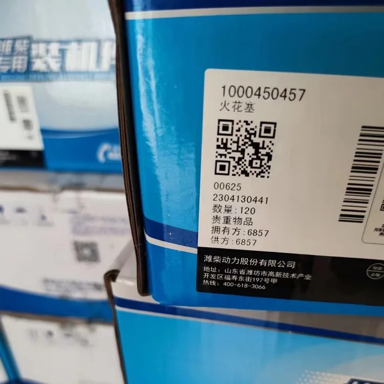 Weichai National Five Natural Gas Engine Spark Plug 1000450457 Weichai Power Original Parts WP7WP10WP12 Spark Plug 1003373173