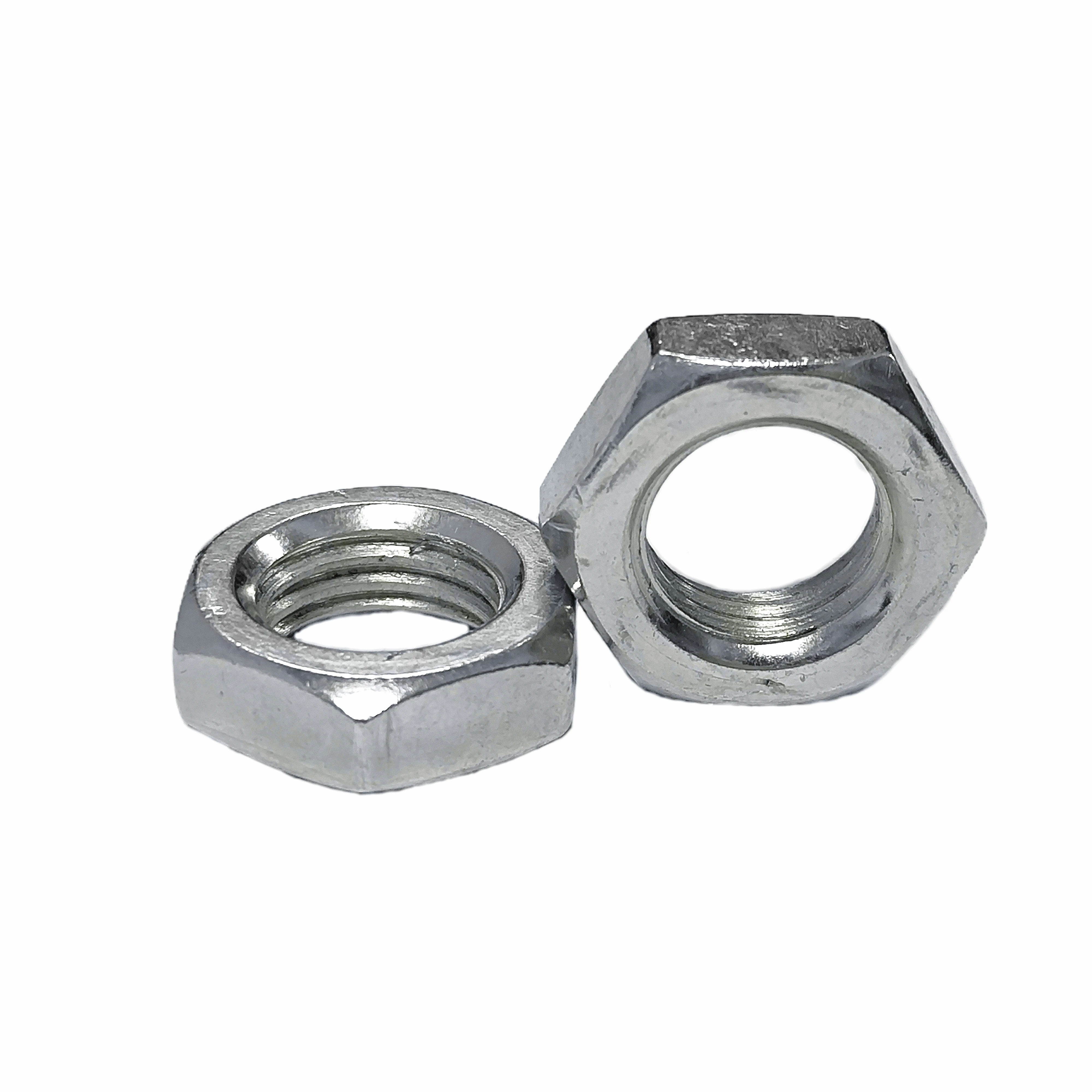 Factory Custom High-quality DIN936 DIN934 DIN439 M10 M8 Hexagonal Carbon Steel Thin Hex Nut