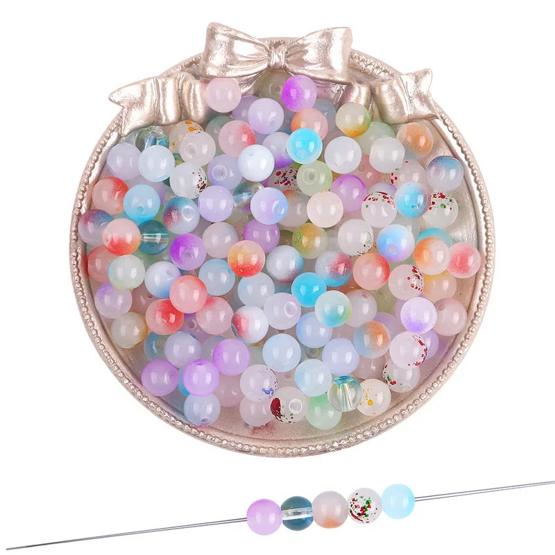 8mm Summer Dream Jelly double set round loose glass beads DIY handmade bracelet necklace beaded jewelry material