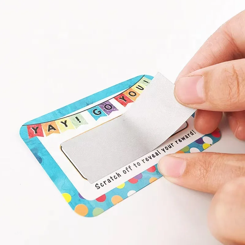 Custom Free Design Lucky playing Card Voucher Paper Scratch Off Winning Cards