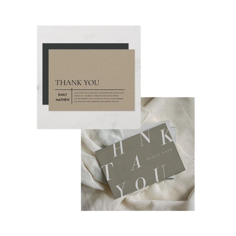 Custom color printing greeting note card thank you cards with own logo