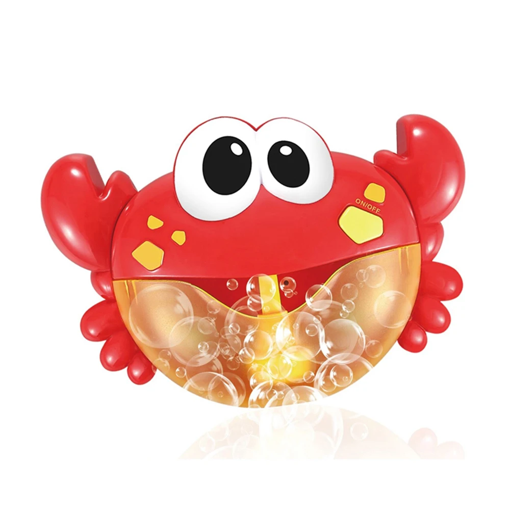 Funny style baby cute bubble machine crab bath toy with music automatic soap