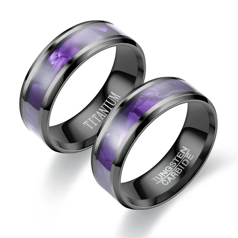 fashion hot sell stainless steel purple black penis vibrating angel number ring