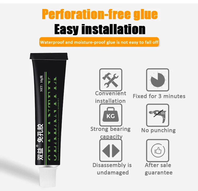 hot Wall-mounted punching-free kitchen stainless steel shelf kitchen shelf