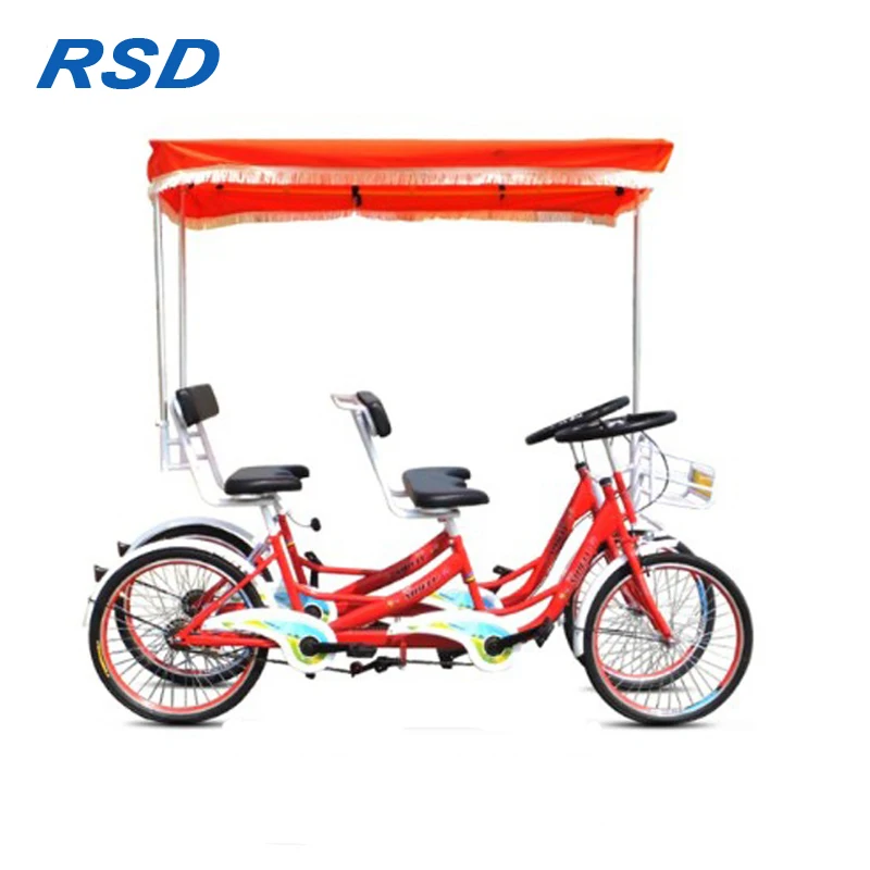 2020 New Design tandem Bicycle 4 Seater,quadricycle 4 Seats Bike with Hand Brake Control/Tourist Sightseeing Bike