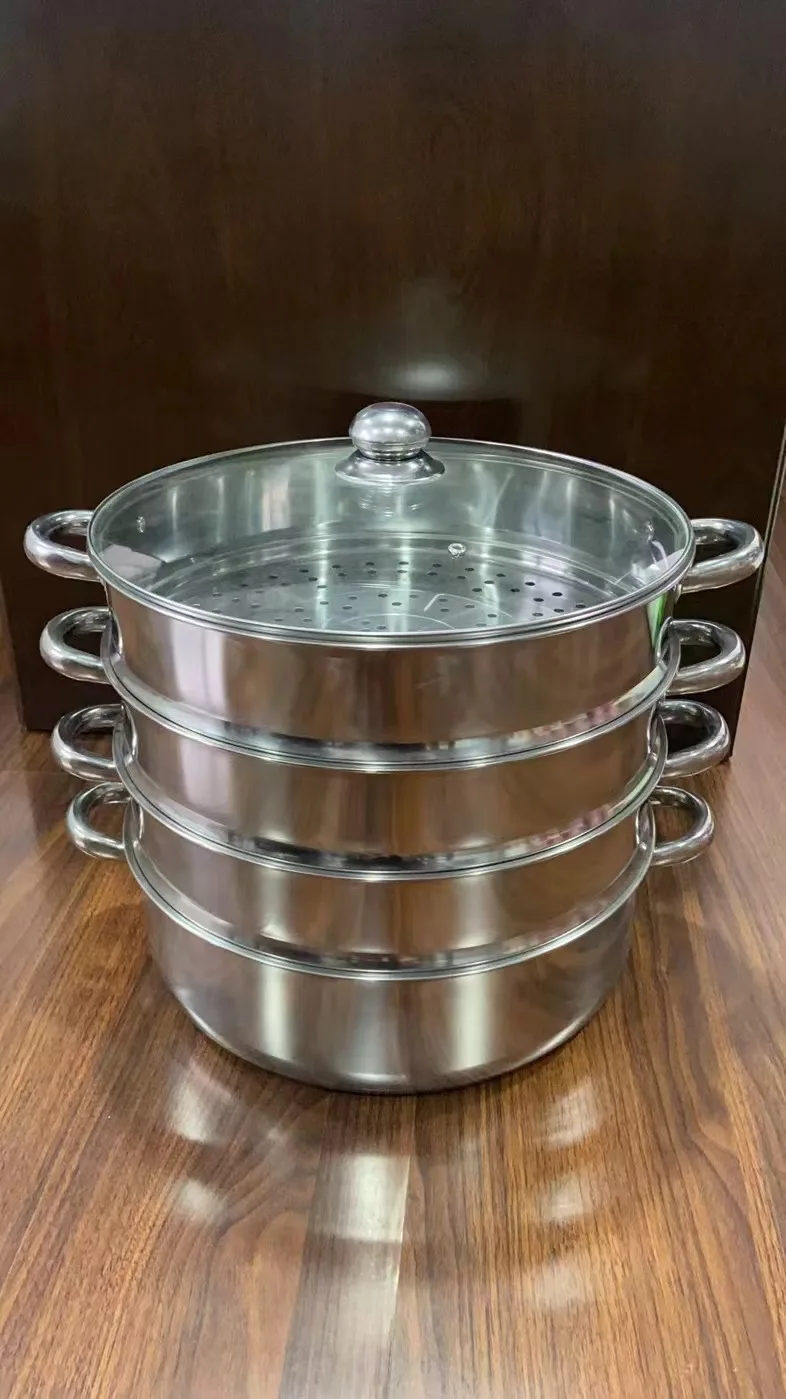 Non-stick Inner Coating 5 layers Stainless Steel Steaming Soup 30 32 34 36 38cm Pot Home Use Panelas Cookware Set