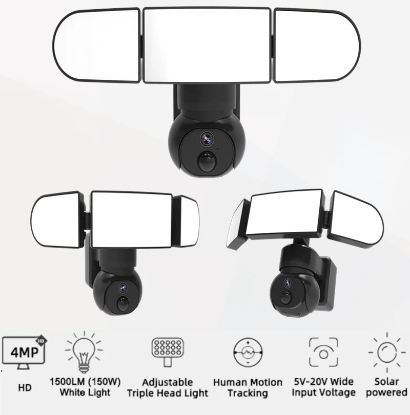 PIR Nightvision уличная Солнечная IP PTZ-камера 4 МП