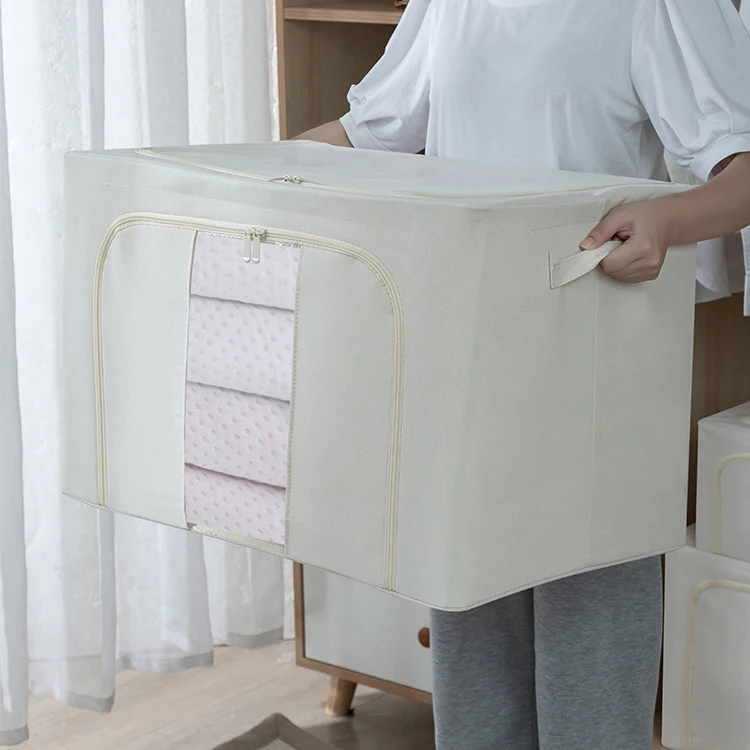 Waterproof foldable oxford fabric storage box large capacity storage organizer box oxford cloth steel frame storage box