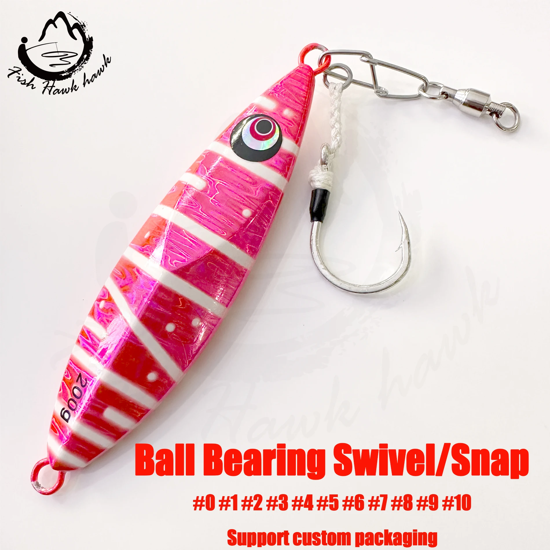 Wholesale #1 #2 #3 #4 #5 #6 #7 High quality strong ball bearing fishing swivel with snap for saltwater fishing jigging bait