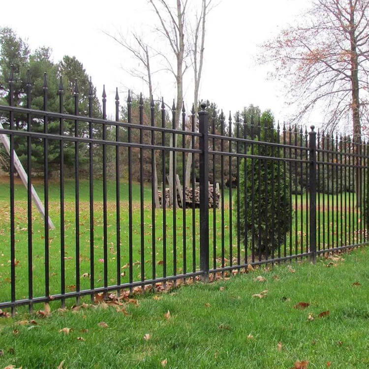 Modern decorative metal aluminium picket boundary wall fencing design outdoor spearhead top aluminum garden fence