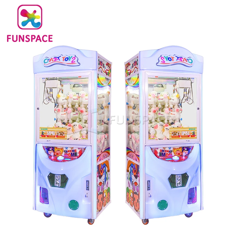 Coin Operated Game Machine Crazy Claw Toy 2 Doll Machine for Children Recreation Center