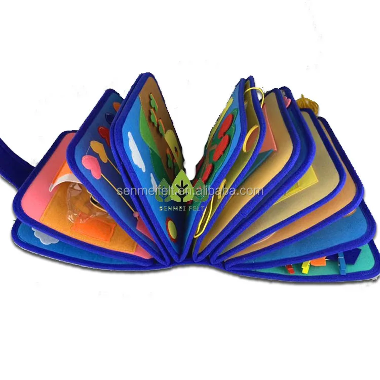 custom 24 pages felt fabric montessori MY first book 3D DIY Cloth Soft Activity Books for baby quiet book