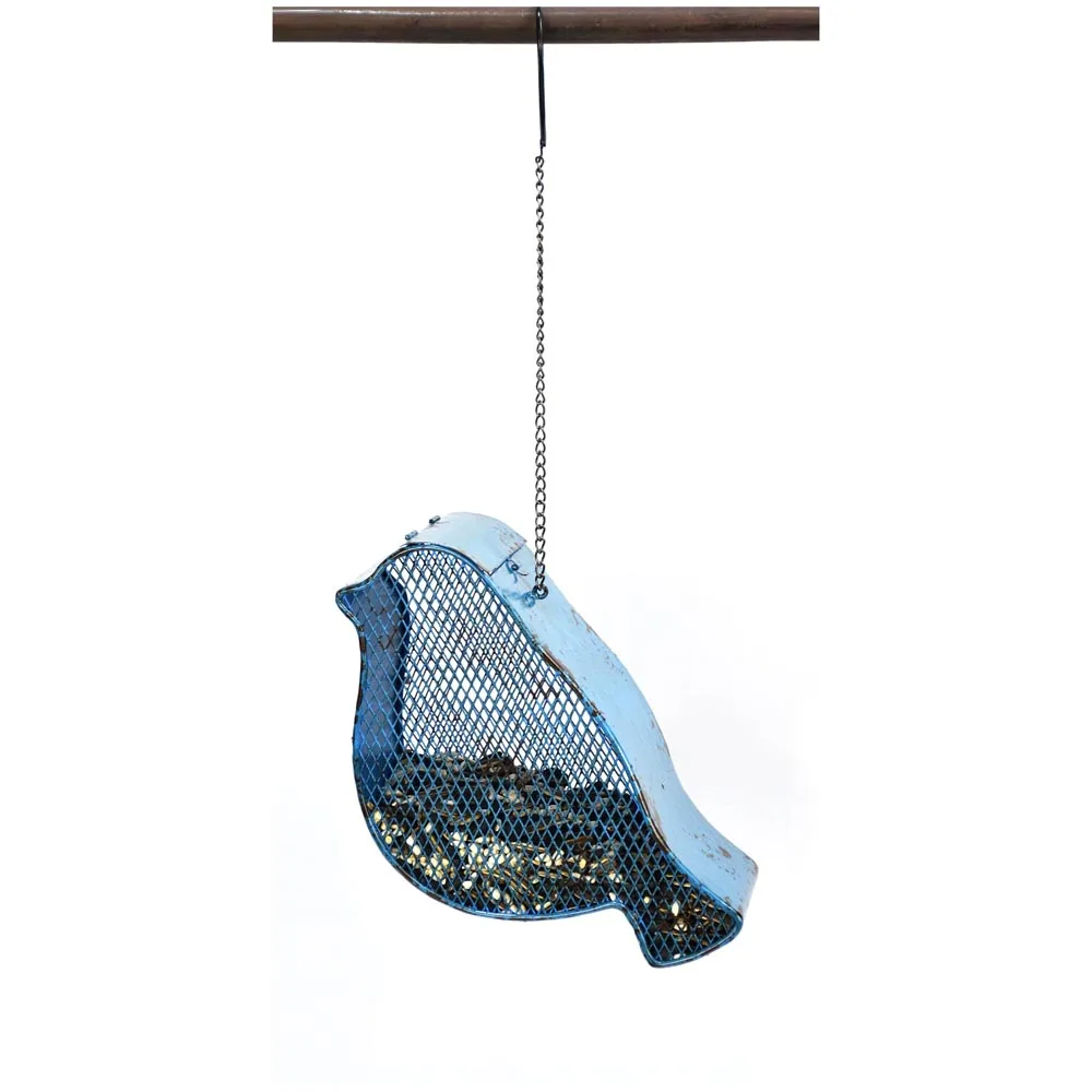 Home decoration antique bird shaped Iron hanging Metal bird feeder