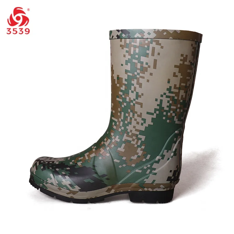 3539 Design Wellington Boots Half UK British Wellies Custom Camo Rain Boots Natural Rubber Boots